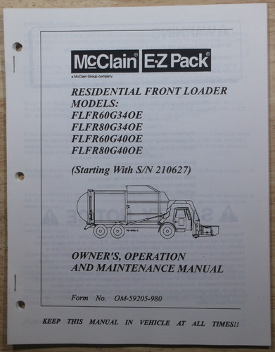 Mcclain pack front - front, loader